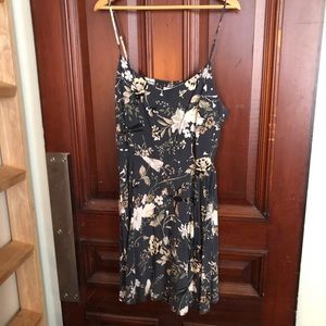 Floral & Bird Pattern A-Line Dress